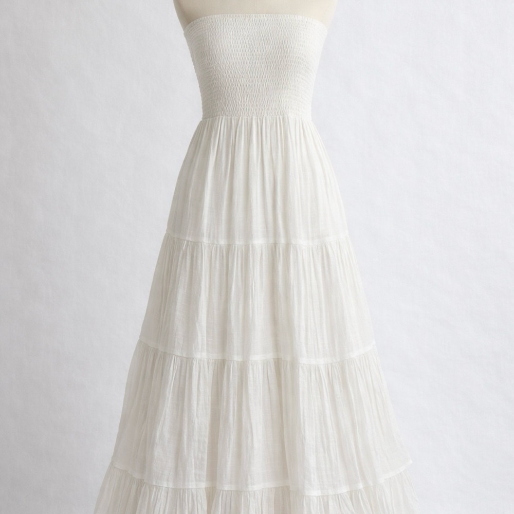 HYFVE Strapless Cream Maxi Dress